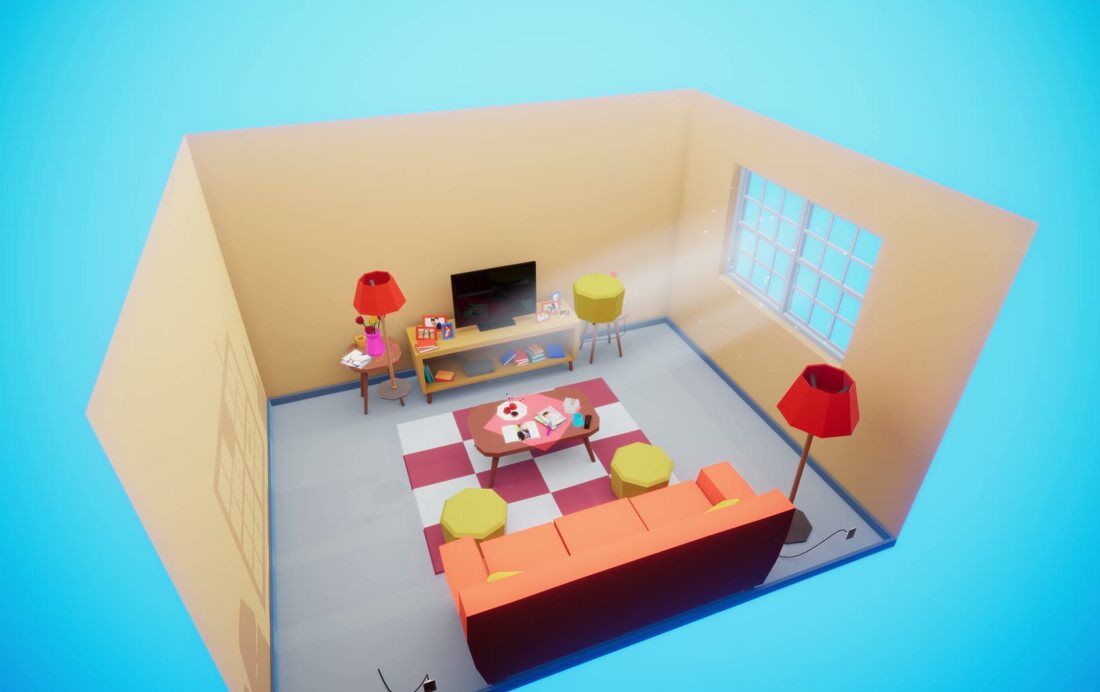 The living room in colour