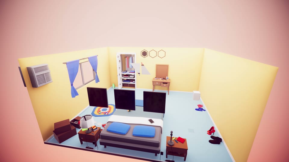 A bedroom swings round to face you as its pieces line up